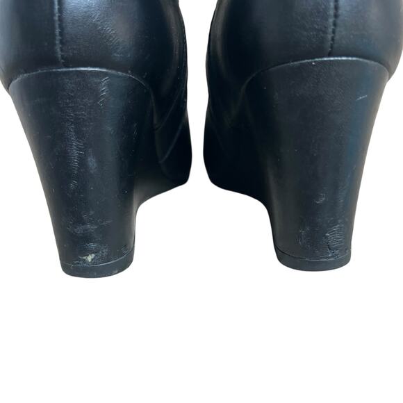 Clarks Artisan 16731 Black Leather Zip Up Wedge Ankle Boot Booties 8.5 - Picture 11 of 13